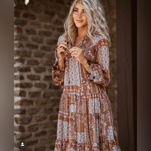 Bohemian Paisley Print Dress